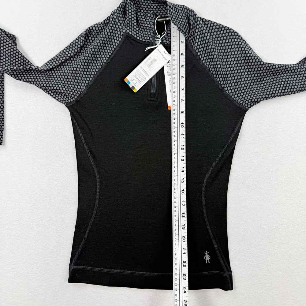 Smartwool Merino 250 Classic 1/4 Zip Baselayer Top Size XS Womens Black Dots NEW - Picture 8 of 8